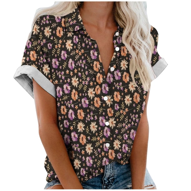 Mujeres Pantalones Cortos Impresos Blusas de Manga Corta Y Top Regular, Vestido de Moda de Verano Casual para Mujeres