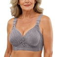 thumbnail image 3 of Feancey Womens Plus Size No Underwire Bra Comfort High Support Full Coverage Bras Adjustable Strap Casual Everyday Bra for Seniors & Large Bust Gray 40, 3 of 10