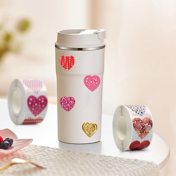 500 Pcs Cute Adorable Heart Stickers - Decorative Craft Stickers, Art Project Supplies, Party Favor Accessories, Journal Decorations - For Scrapbooking, Party Decoration, Diaries,