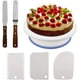 thumbnail image 1 of Bandeja para pasteles giratoria antideslizante redonda de 6 piezas, rejilla para pasteles, bandeja para pasteles giratoria, giratoria equipada con 2 espátulas de acero inoxidable y 3 raspadores para, 1 of 6