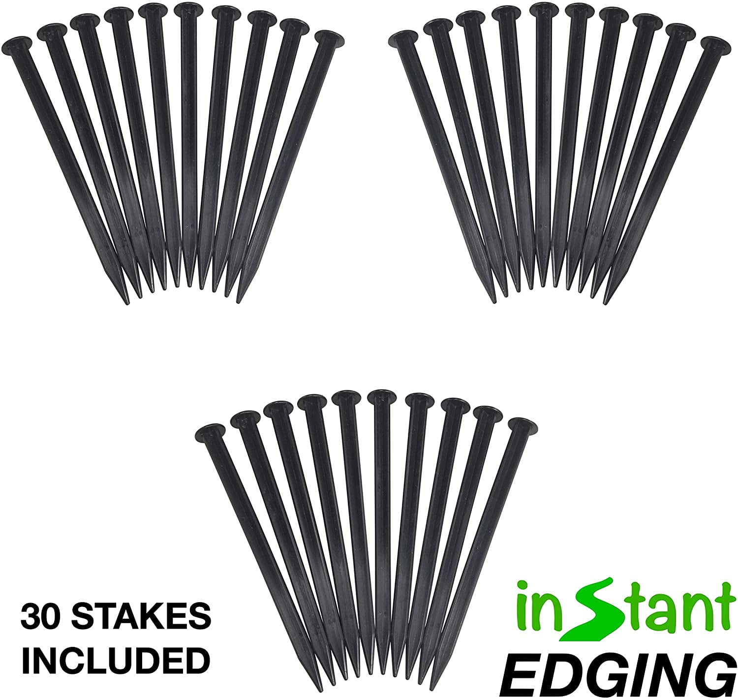 One Stop Outdoor Instant Edging - 30ft No Dig Edging Kit, for Landscaping, and Flower Gardens - Includes 30 Edging Stakes (30ft' Edging Kit)