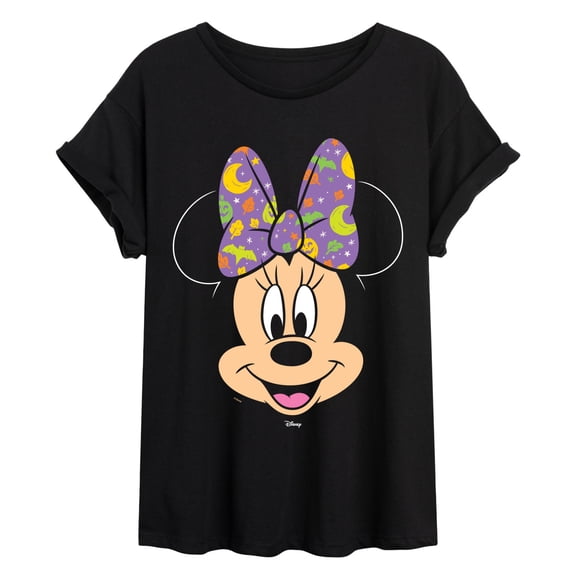 Disney - Halloween Bow Minnie Mouse - Juniors Oversized Graphic T-Shirt