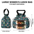 thumbnail image 5 of Pioneer Flower Floral Print Pattern Drawstring Lunch Bag Women - Drawstring Lunch Bag Insulated for Work Office - Stain-Resistant Large Lunchbags for Women with Multi-Pockets, 5 of 6
