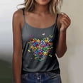 thumbnail image 2 of WEIWEN Spaghetti Strap Tank Top for Women Vest Dressy Casual Colorful Butterfly Heart Print Sleeveless Cami Shirts Womens Tank Tops Dark Gray, XXL, 2 of 4