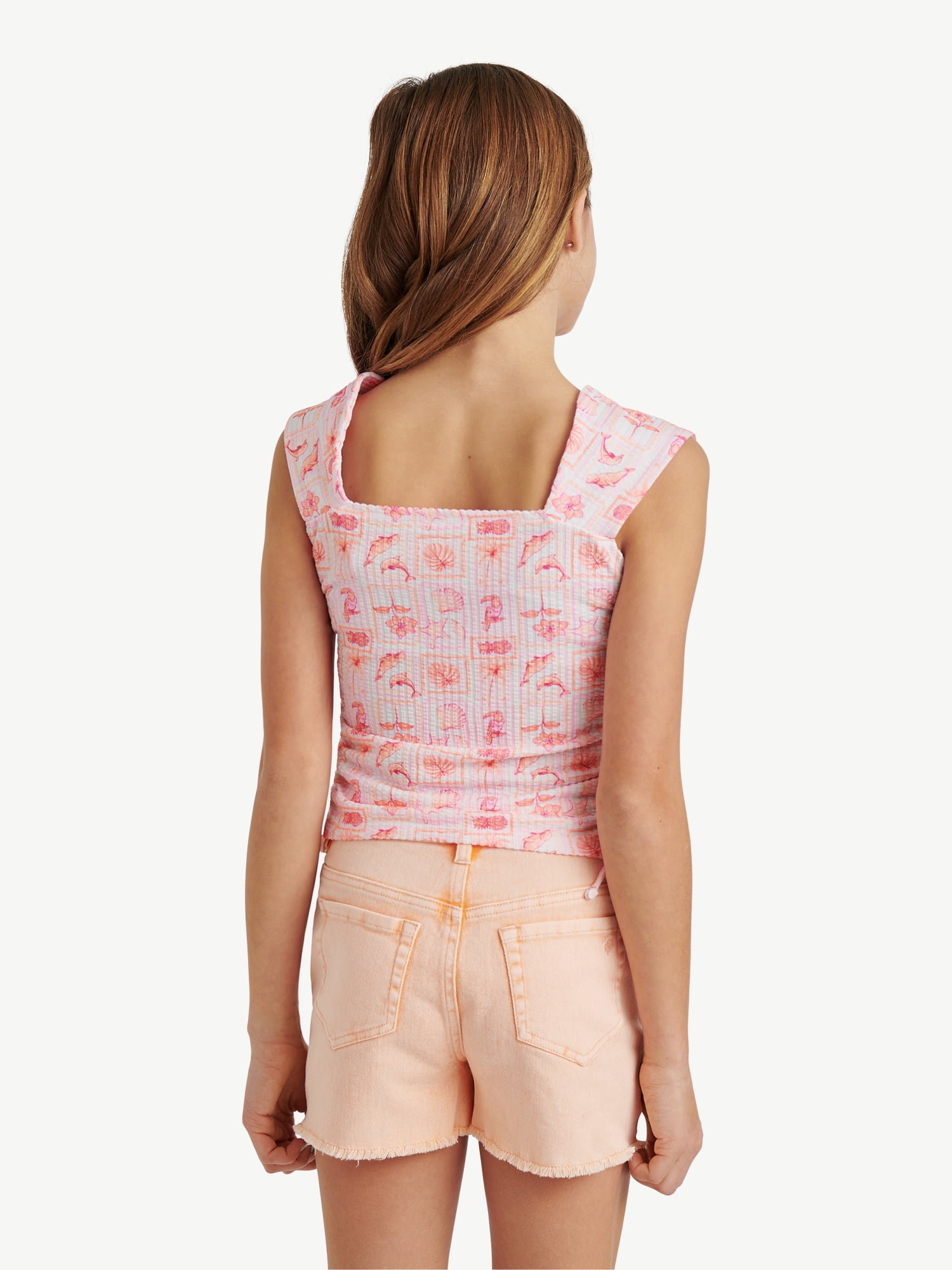 Justice Girls Cap Sleeve Cinch Tee, Sizes XS - XLP