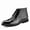 Black, variant on Metallic Glight Wingtip Ankle Boots for Men with Brogue Detailing – Shiny Patent Leather Party Boots for Weddings, Chukka Boots