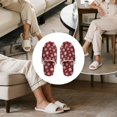 thumbnail image 6 of Xoenoiee Christmas Snowflake Print Women's Fuzzy Flannel Open Toe Slippers Non-Slip Sole Cozy Spa House Shoes for Indoor Outdoor Lounge Comfort​, 12-13 Women/11-12 Men, 6 of 7