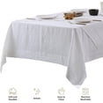 thumbnail image 2 of Linen Tablecloth 100% Pure Linen Table Cloth for Rectangle Tables Machine Washable Dining Fall Tablecloth with 4PCS Free 20"x 20" Linen Napkins (White, 60" x 84"), 2 of 6