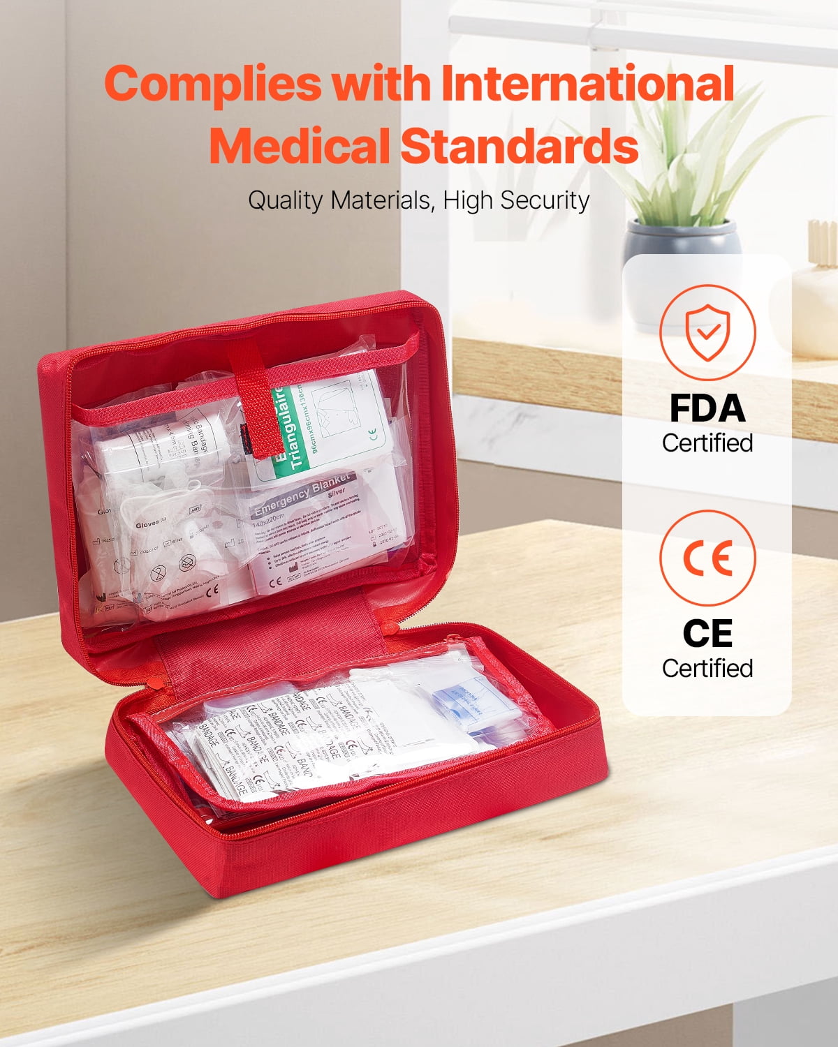 VEVOR First Aid Kit, 420 Pieces, 600D Nylon Large Survival First Aid Bag, Emergency Medical Supplies, for Home, Car, Office, Travel, Camping, Truck, Hiking, Sports, Vehicle and Outdoor Emergencies