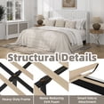 thumbnail image 4 of Frostbloom King Size Velvet Platform Bed Frame with Vertical Channel Tufted Wingback Headboard, White, 4 of 7