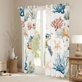 thumbnail image 3 of Homewish Child Sea Turtle Blackout Curtains Set of 2 (52x84 Each), Kawaii Marine Coral Sealife Window Curtains, Vintage Cartoon Theme Curtains and Drapes, Blackout Curtains Room Decor, 3 of 6