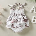 thumbnail image 4 of Douhoow Easter Baby Girl Romper Infant Flower Printed Sleeveless Buttons One Piece Jumpsuit, 4 of 8