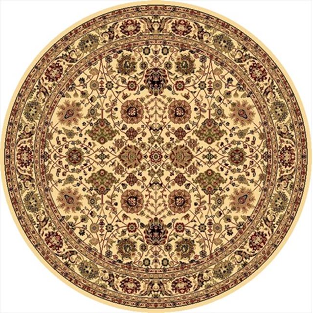 Rugs America 20927 5 ft. 3 in. New Vision Tabriz Cream Round Area Rug