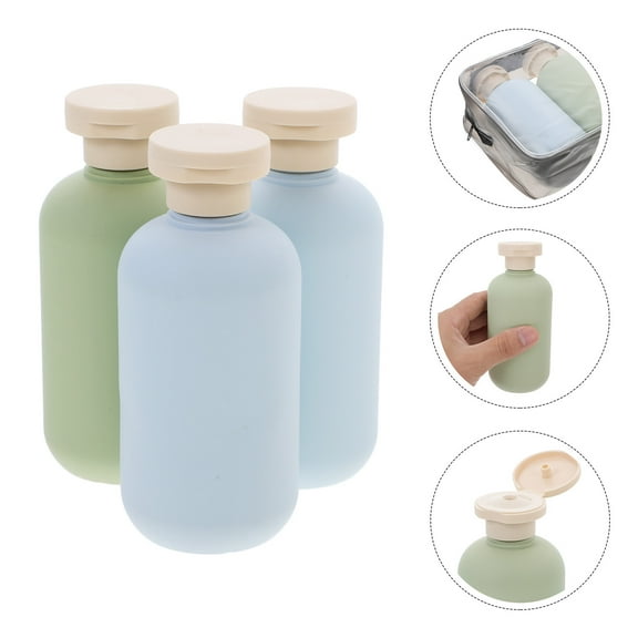 OUNONA 1 Set Refillable Travel Shampoo Conditioner Bottles Travel Toiletry Containers Plastic Squeeze Bottles for Shampoo Lotion Cream 200ml