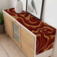 thumbnail image 4 of Brown Abstract Line Table Runner - 70 Inch Long, Kitchen Dining Table Runner Dresser Scarves, Geometric Distortion Texture Fluid Art Farmhouse Decor for Coffee Tables Wedding Party Banquet, 4 of 8