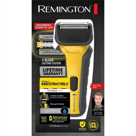 Remington Virtually Indestructible Foil Shaver 5100, Yellow/Grey, Pf7855
