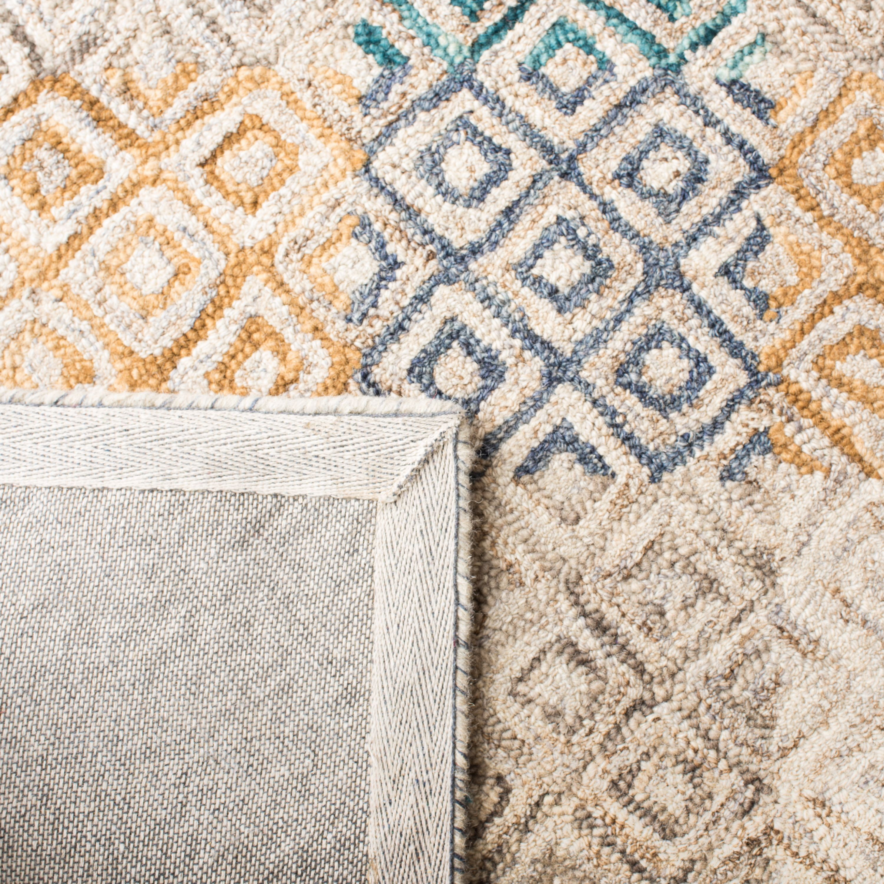 SAFAVIEH Aspen Peregrine Geometric Wool Area Rug, Blue/Gold, 5' x 8'