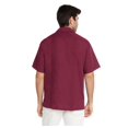 thumbnail image 4 of 9 Crowns Essentials Men's Guayabera Button Down Shirt (Burgundy, Large), 4 of 4