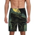 thumbnail image 1 of Fotbe MoonNight Sky Crow Pantalones Cortos de Pijama para Hombre, Ropa de Dormir, Pantalones de Pijama Cortos para Hombre-XX-Large, 1 of 6