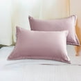 thumbnail image 3 of WKSCLPAI Queen Knitted Cotton Pillowcases 2Pcs, Skin-friendly Breathable Bed Pillow Covers, Home Light Luxury Solid Color Pillowcase Set for Enhance Sleep Quality, Light Purple, 3 of 5