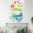 thumbnail image 4 of Island Tapestry, Grunge Style Artsy Inky Colorful Summer Scenery with Palms and Hawaiian Hibiscus Flowers, Wall Hanging for Bedroom Living Room Dorm Decor, 40W X 60L Inches, Multi, by Ambesonne, 4 of 5