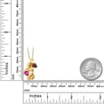 thumbnail image 6 of Gem Stone King 18K Yellow Gold Plated Silver Red Garnet and Pink Created Sapphire and Yellow Citrine Pendant for Women (1.66 Cttw, Gemstone January Birthstone, Heart Shape 5MM, 18 inch Chain), 6 of 6