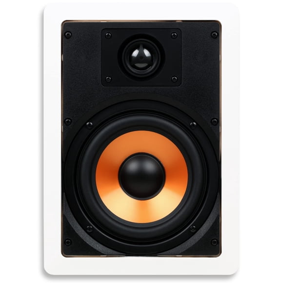 Micca M-6S 6.5 Inch 2-Way in-Wall Speaker with Pivoting 1" Silk Dome Tweeter (Each, White)