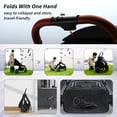 thumbnail image 3 of Tinyiota Baby Stroller with UPF 50+ Canopy, One-Hand Fold and Leather Handle, Black, 3 of 8