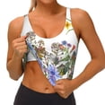 thumbnail image 4 of Vsdgher Herbs and Wildflowers Print Women Sleeveless Athletic Tank Top Built-in Bra Camisole Sports Vest for Yoga Running Fitness Exercise with Removable Pads, 4 of 8
