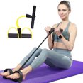 thumbnail image 1 of Bandas de resistencia fitness Tirador de pedal de 4 tubos | Actualice las bandas elásticas para hacer ejercicio, sentarse, yoga, entrenamiento de fuerza | Látex natural | Equipo de gimnasio en casa, 1 of 2