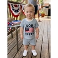 thumbnail image 4 of AceBaby 4th of July Clothes for Boys at 0-4Y Letter America Flag Embroidery T-Shirt and Stripe Shorts Set,96% Cotton, 4 of 10
