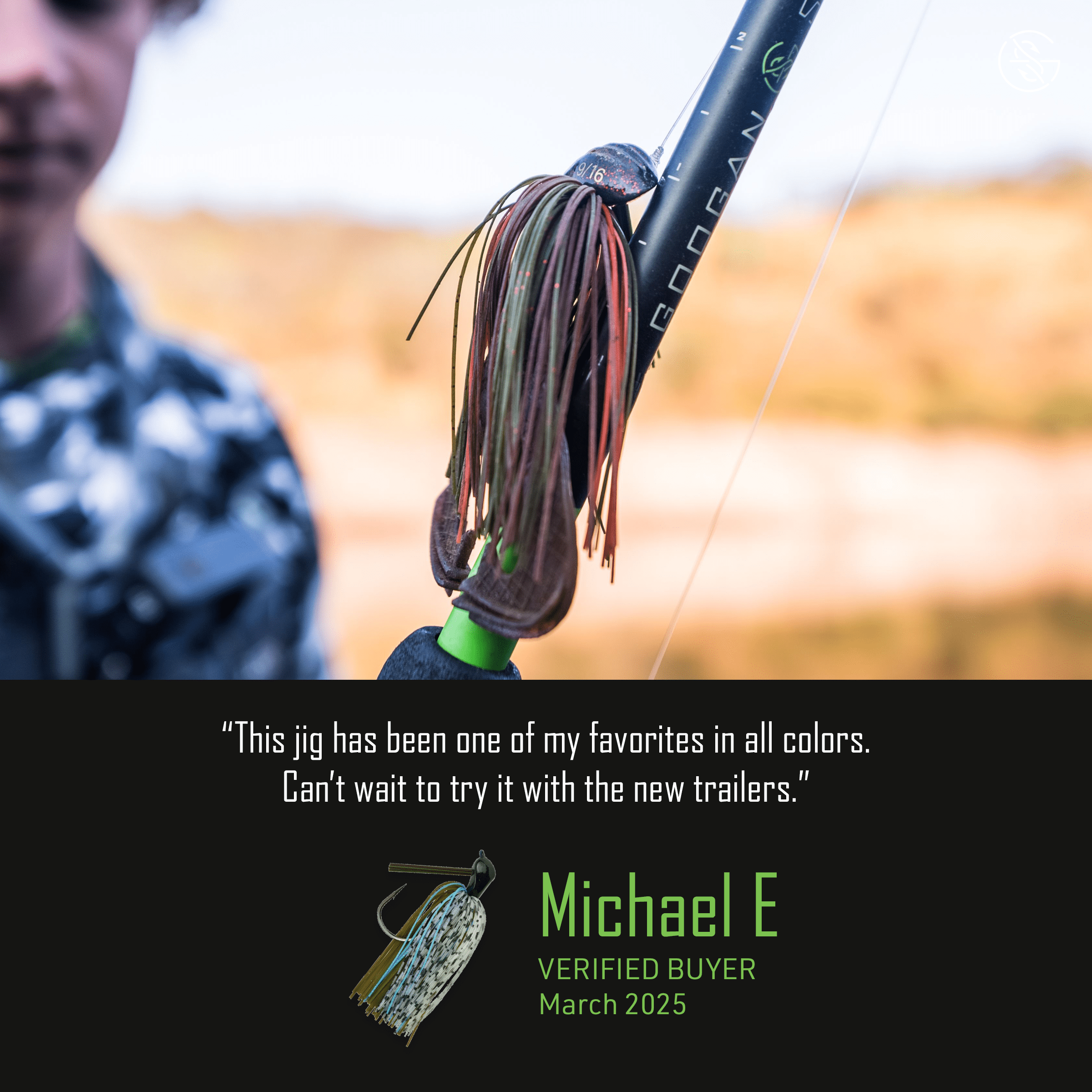 Googan Squad Thicc Jig 1/2 oz Fishing Lure with 5/0 Hook, Bluegill Finish