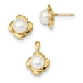 thumbnail image 1 of 14k Yellow Gold 6-7mm White Button Freshwater Cultured Pearl Earring and Pendant Set, 1 of 2