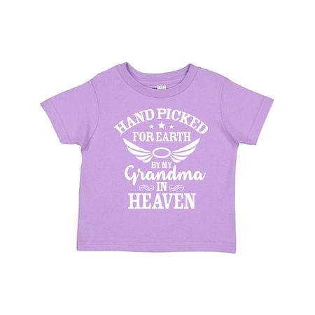 

Inktastic Handpicked for Earth by My Grandma in Heaven Angel Wings Gift Toddler Boy or Toddler Girl T-Shirt