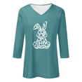 thumbnail image 4 of Easter Tank Tops for Women Print Collar 3/4 Sleeve Tees for Girls,Mint Green,S, 4 of 4