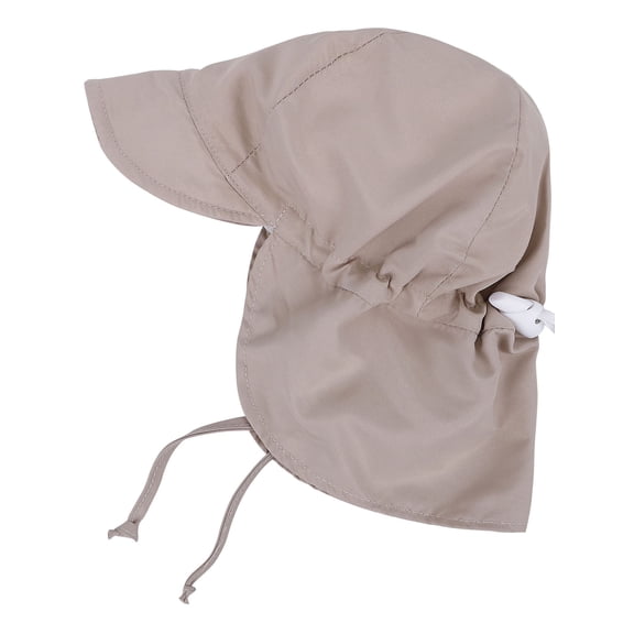 SimpliKids UPF 50 UV Ray Sun Protection Baby Hat w/ Neck Flap & Drawstring,Khaki,2-4 Years