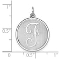 thumbnail image 4 of Auriga Fine Jewelry 925 Sterling Silver Rhodium-plated Brocaded Letter F Initial Charm for Women (L-27 mm, W-20 mm), 4 of 6