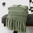 thumbnail image 4 of EVERGRACE Soft Chenille Throw Blanket for Couch, Cozy Plush Fuzzy Decorative Chenille Knit Throw Blanket with Tassels, Lightweight Blanket and Throws for Bed Sofa Gift Home Decor, Sage Green 50"x60", 4 of 8