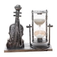 thumbnail image 3 of Reloj de arena con forma de violín, instrumento musical decorativo, reloj de arena coleccionable. Argén, 3 of 9