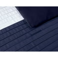 thumbnail image 6 of Chezmoi Collection Luxury Pleated Striped Comforter Set, King, Navy/Blue/Gray, 8-Piece, 6 of 10