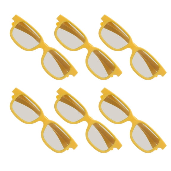 OUNONA 6pcs Plastic 3D Glasses Movie Glasses 3D Stereo Glasses Movie Party Glasses 3D Viewing Glasses 3D Movie Games Glasses for Stereoscopic Viewing