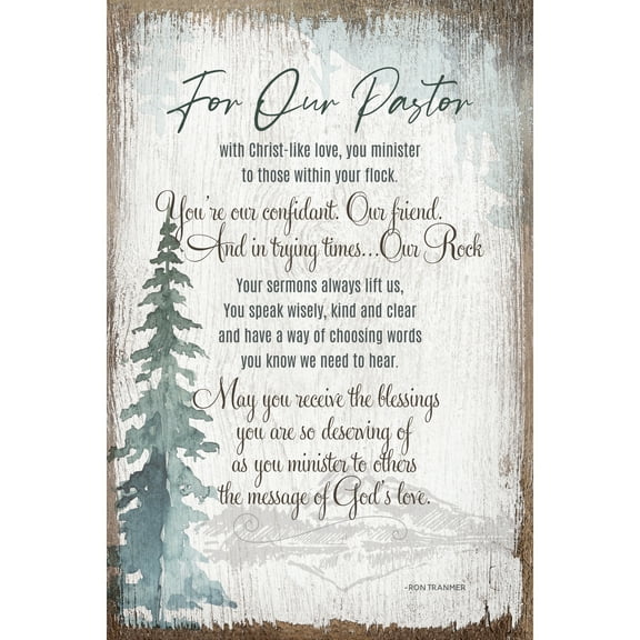 DEXSA For Our Pastor Inspirational Wood Plaque 6 inches x 9 inches
