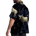 thumbnail image 3 of Taurus Constellation Men's Short Sleeve Poplin Shirt, Casual Printed Button Down, Summer Beach Hawaiian Shirts, Unisex, 3 of 6