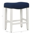 thumbnail image 2 of Costaelm Bulmon 24" Upholstered Counter Stools with Nail Head Trim (Set of 2), White/Navy Blue, 2 of 9