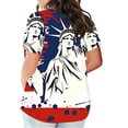 thumbnail image 3 of Cotton Plus Size T Shirt for Women Graphic Loose V Neck Top July 4th Print Short Sleeve L-5X Casual Large Tee (Large, July 4th #11), 3 of 5