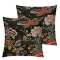 thumbnail image 2 of Acheng Cushion Cases Chinoiserie Coral Peony Floral Pillowcase Asian Chic Dragonfly Throw Pillow Case Abstract Throw Pillow Covers Farmhouse Decorative for Living Room Farmhouse Patio,Set of 2 White, 2 of 6