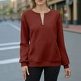 thumbnail image 3 of yillto Quarter Zipper Sweatshirt for Womens Pullover V Neck Long Sleeve Casual Sweatshirts with Pockets, 3 of 6