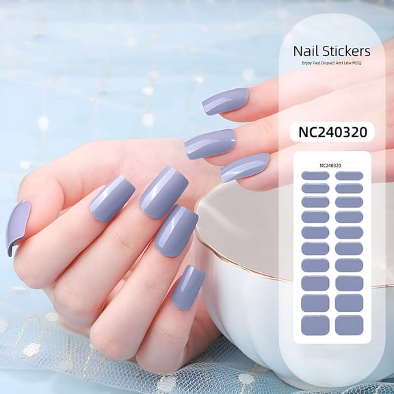RAGUPEL Solid color gel nail stickers UV light therapy semi-cured nail stickers