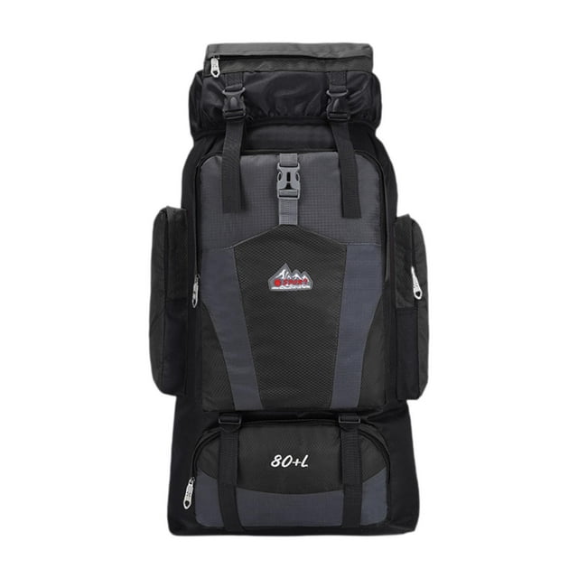 Mochila de senderismo, mochila de viaje, mochila multiusos para montañismo, mochila informal de 80 l para viajes al aire libre, turismo y trekking Negro