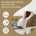 thumbnail image 4 of ANMINY Bed Wedge Pillow for Headboard Gap Reading Lumbar Back Rest Support Pillow for Bed Sofa Large Long Pillow with Side Pockets Removable Cover, 79"x20", Brown, 4 of 7